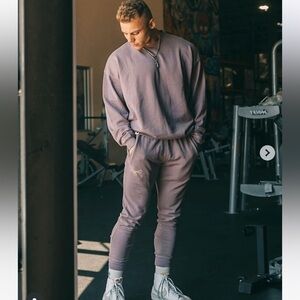 YOUNGLA Gin and Juice love set crewneck sweatshirt lavender wash L